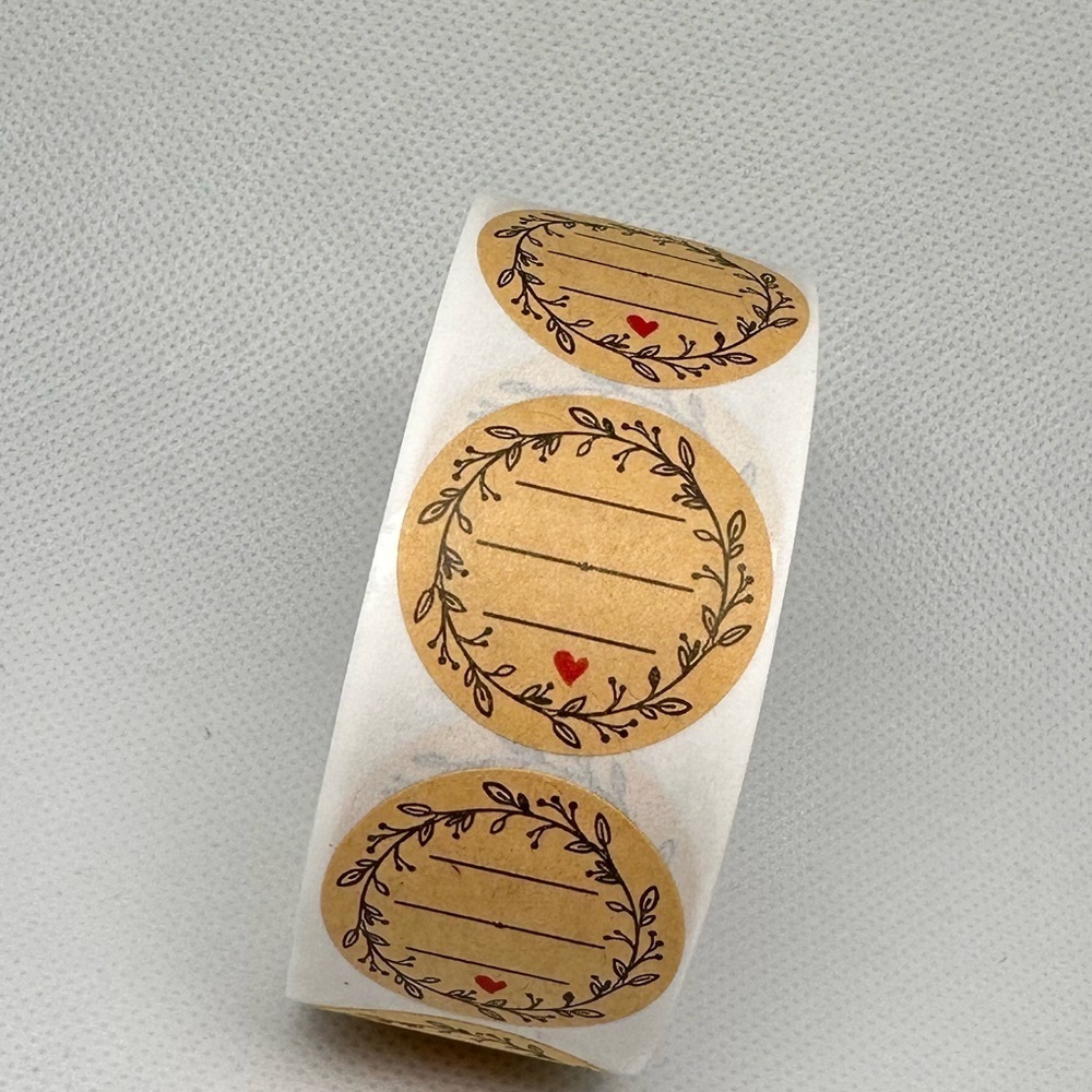 1 In Kraft Paper Flowers Thank You Label Stickers for Gift | KRAFT STICKER - Picture 4 of 5
